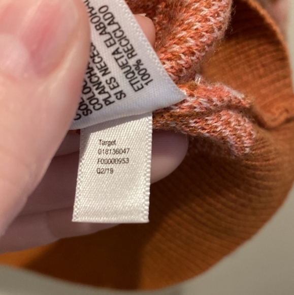 A New Day Sweater Womens Size Medium Brown Peach Diamond Pattern - Picture 4 of 5